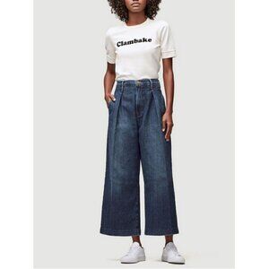 💕GOOP x FRAME💕 Deep Pleat Crop Palazzo Jeans ~ Culotte Galileo 26